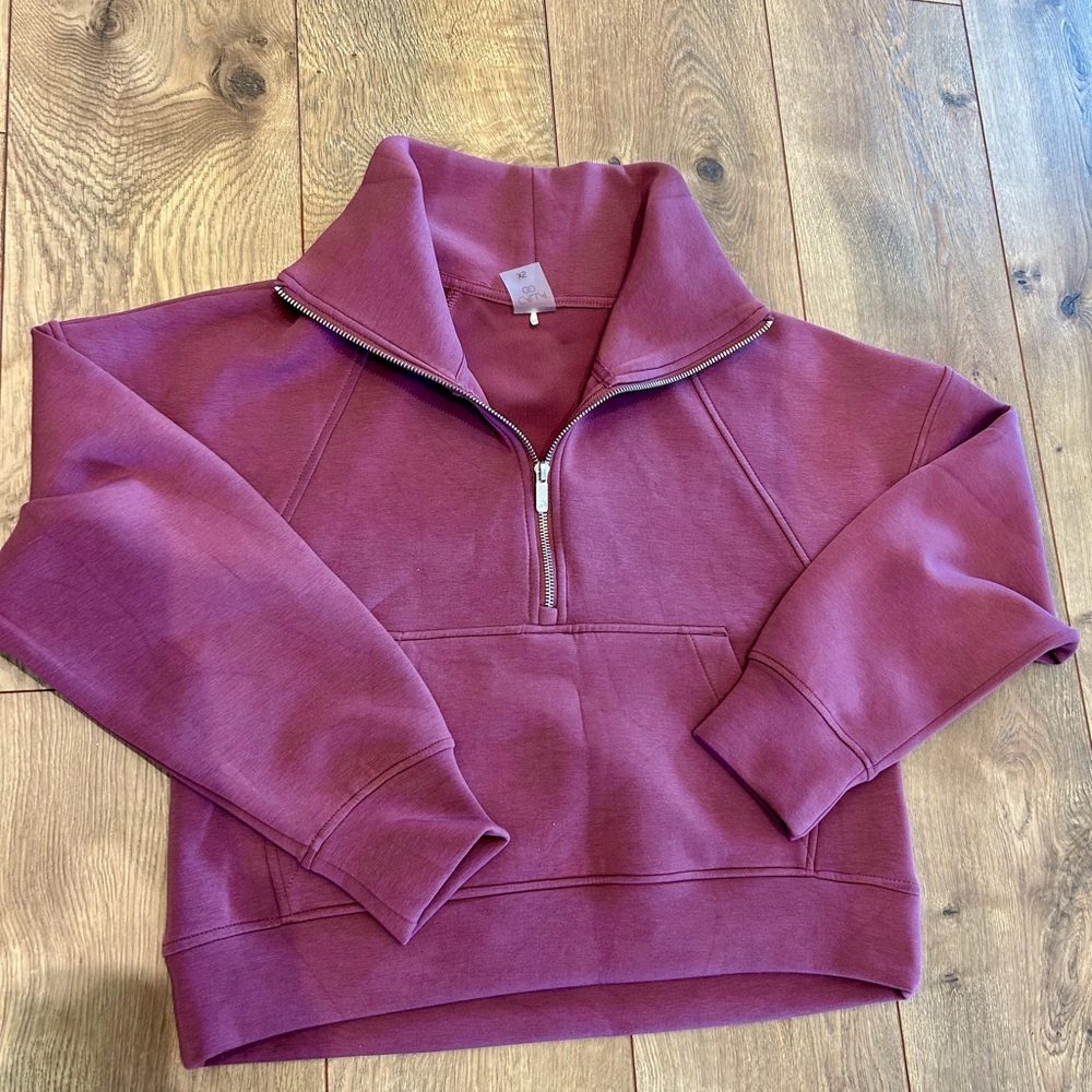 Calia Soft Scuba 1/4 Zip Pullover in Mauveberry